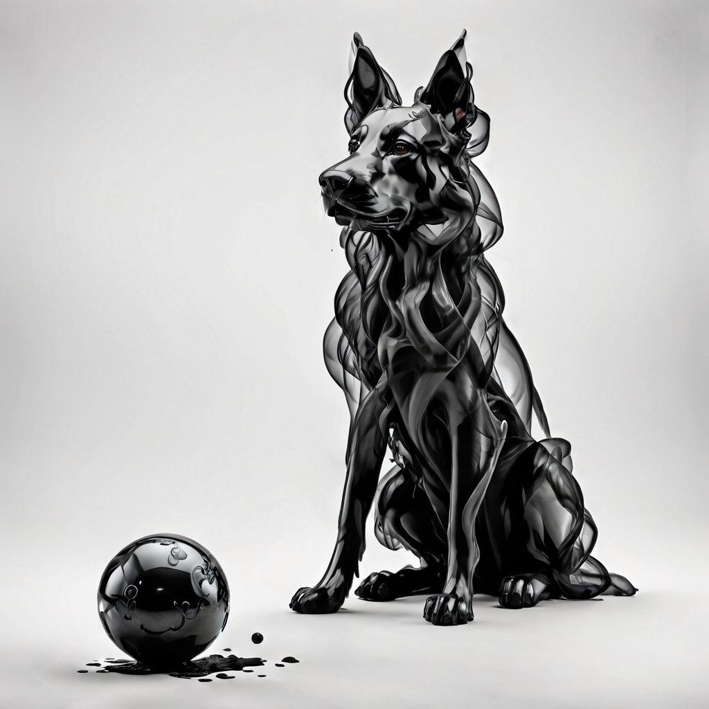 00039-A German Shepherd looking left with a black ball in a white room, white background, photograph, 8K resolution, best quality _l.png